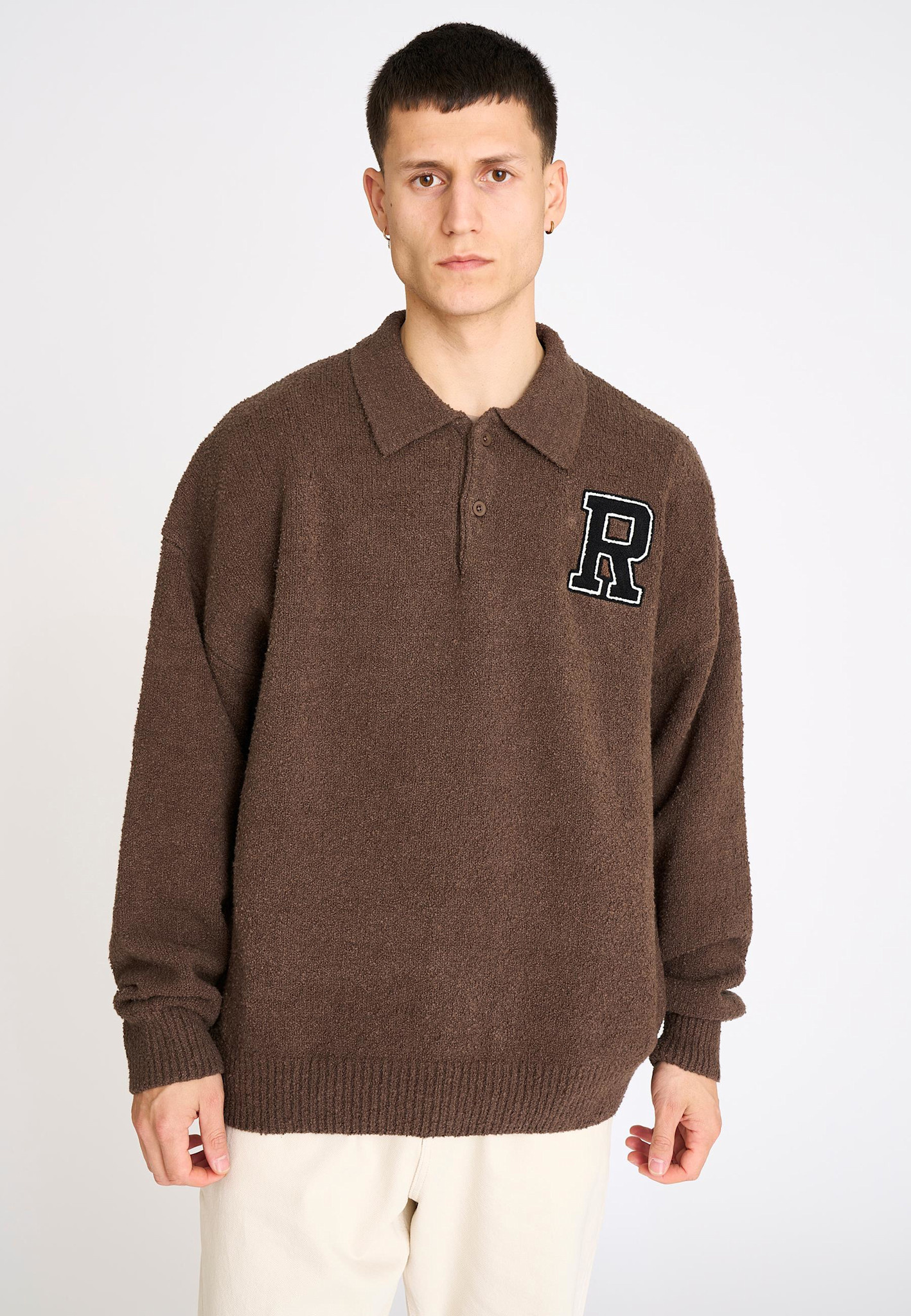 Resterods Eddy LS Polo Sweat Brown