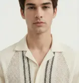 Ciszere Bran Crochet Knitted Shirt White/Beige