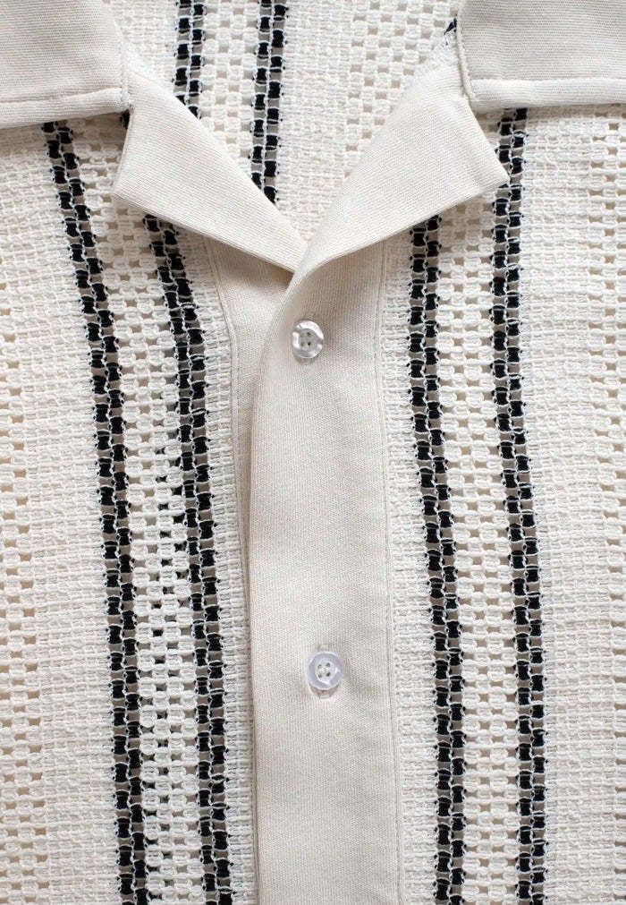 Ciszere Bran Crochet Knitted Shirt White/Beige