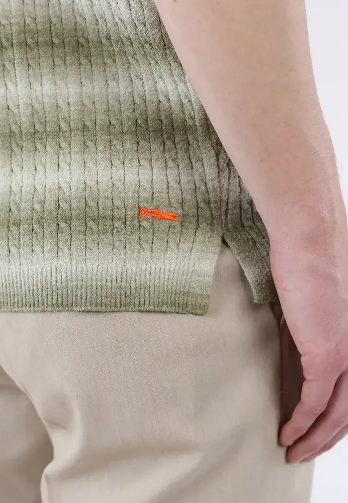 Ciszere Gabe Knitted Polo Striped Green