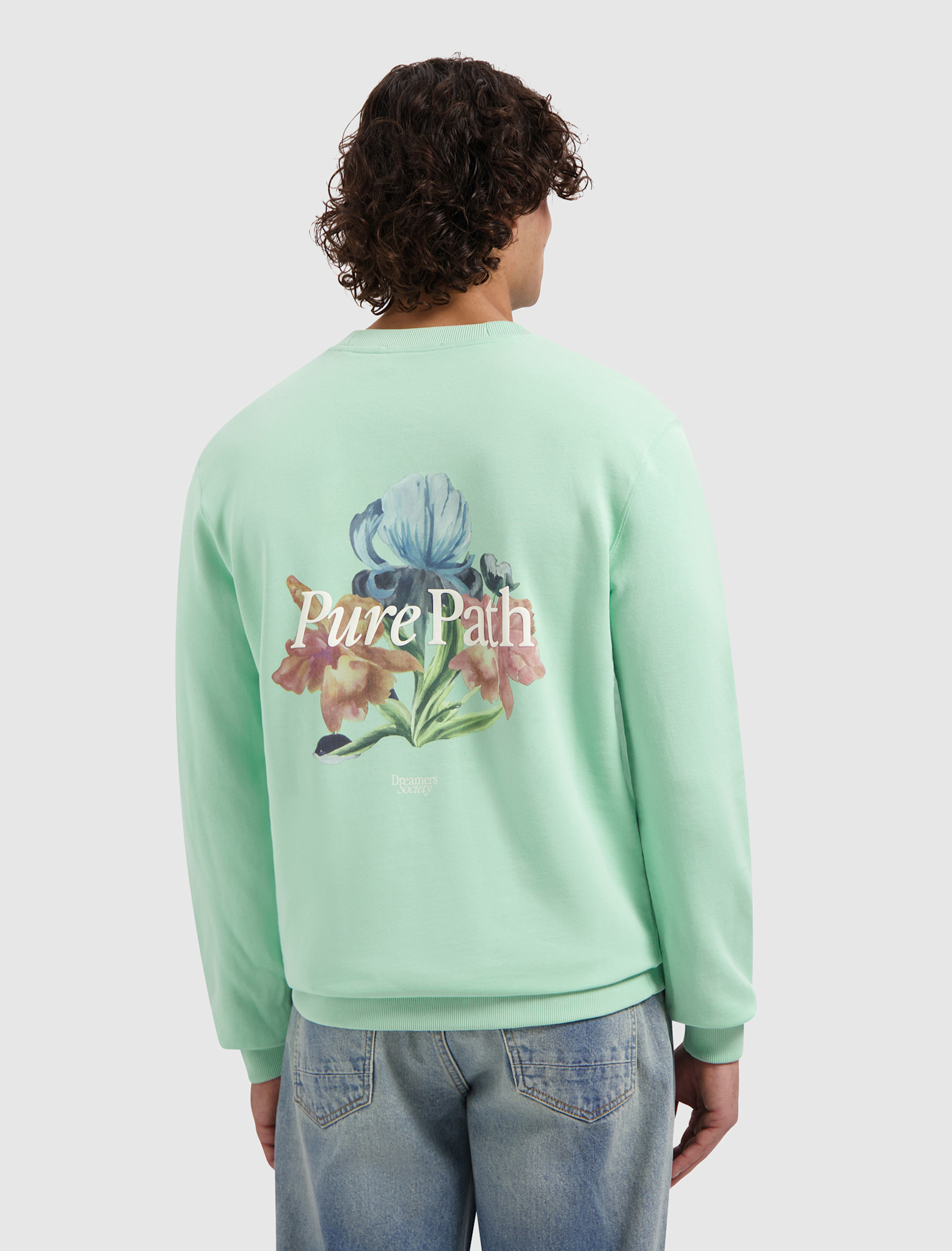 Pure Path 26010309 Trio Of Flowers Crew Neck Sweat Mint
