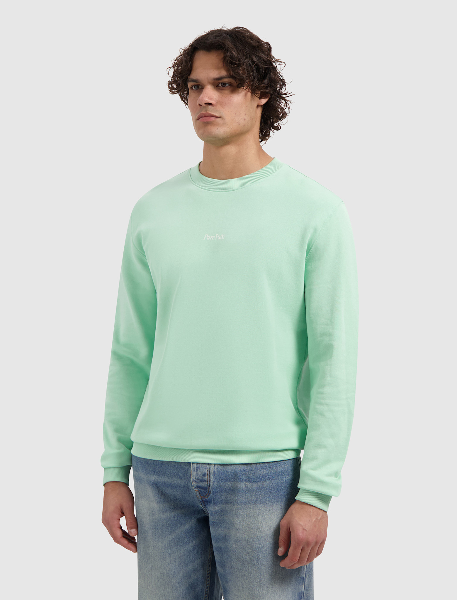 Pure Path 26010309 Trio Of Flowers Crew Neck Sweat Mint