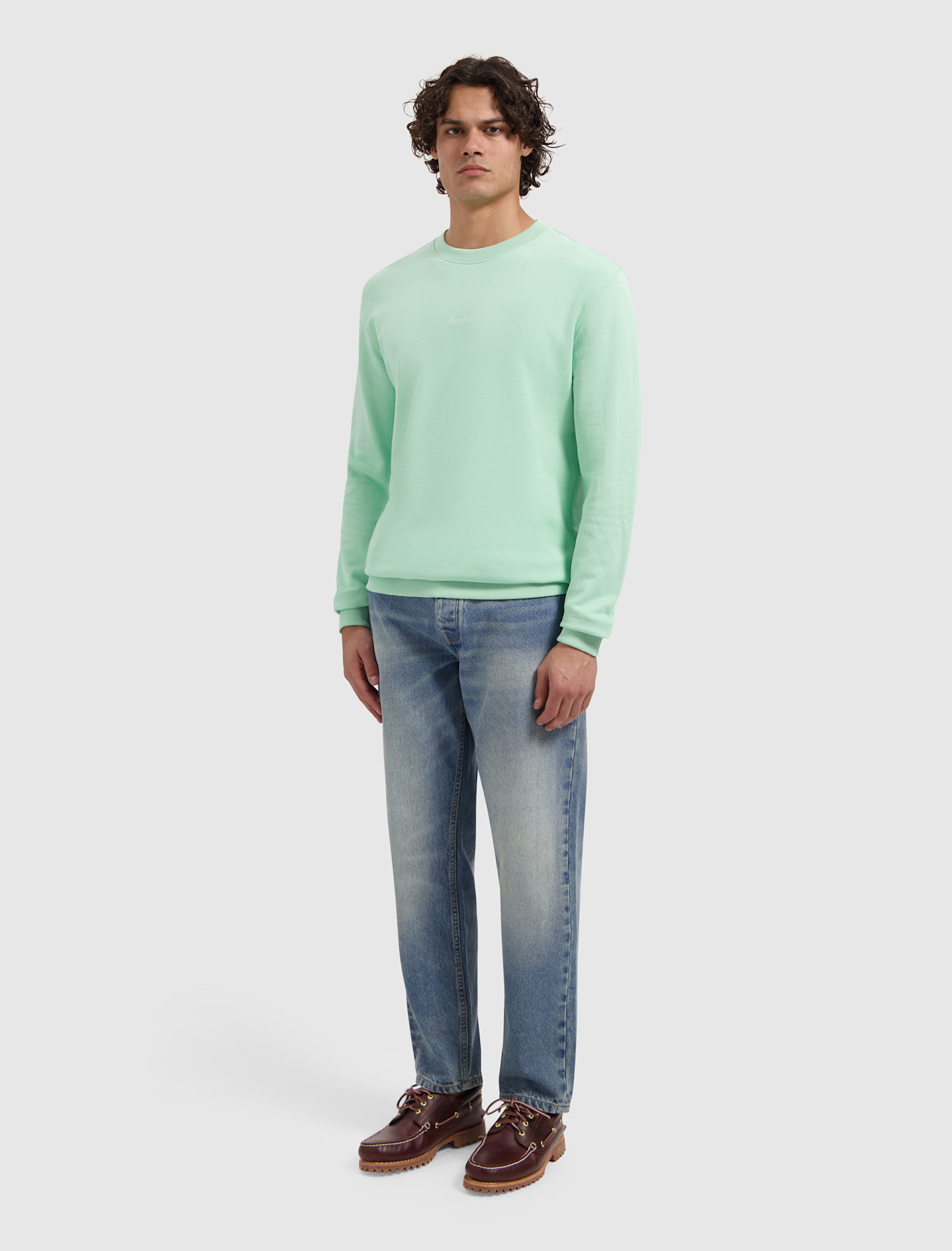 Pure Path 26010309 Trio Of Flowers Crew Neck Sweat Mint