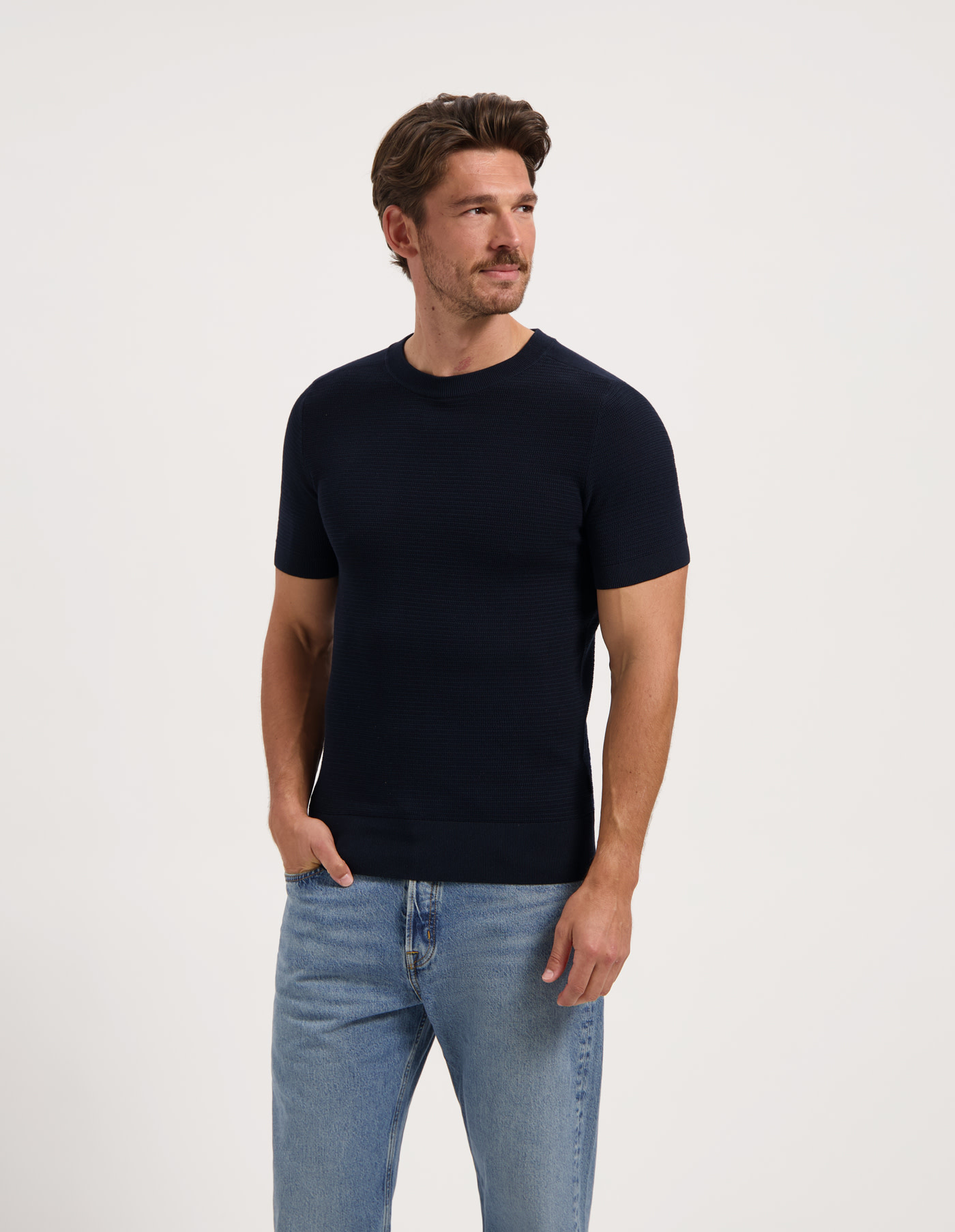 Saint Steve Hein Knitted Shirt Dark Navy