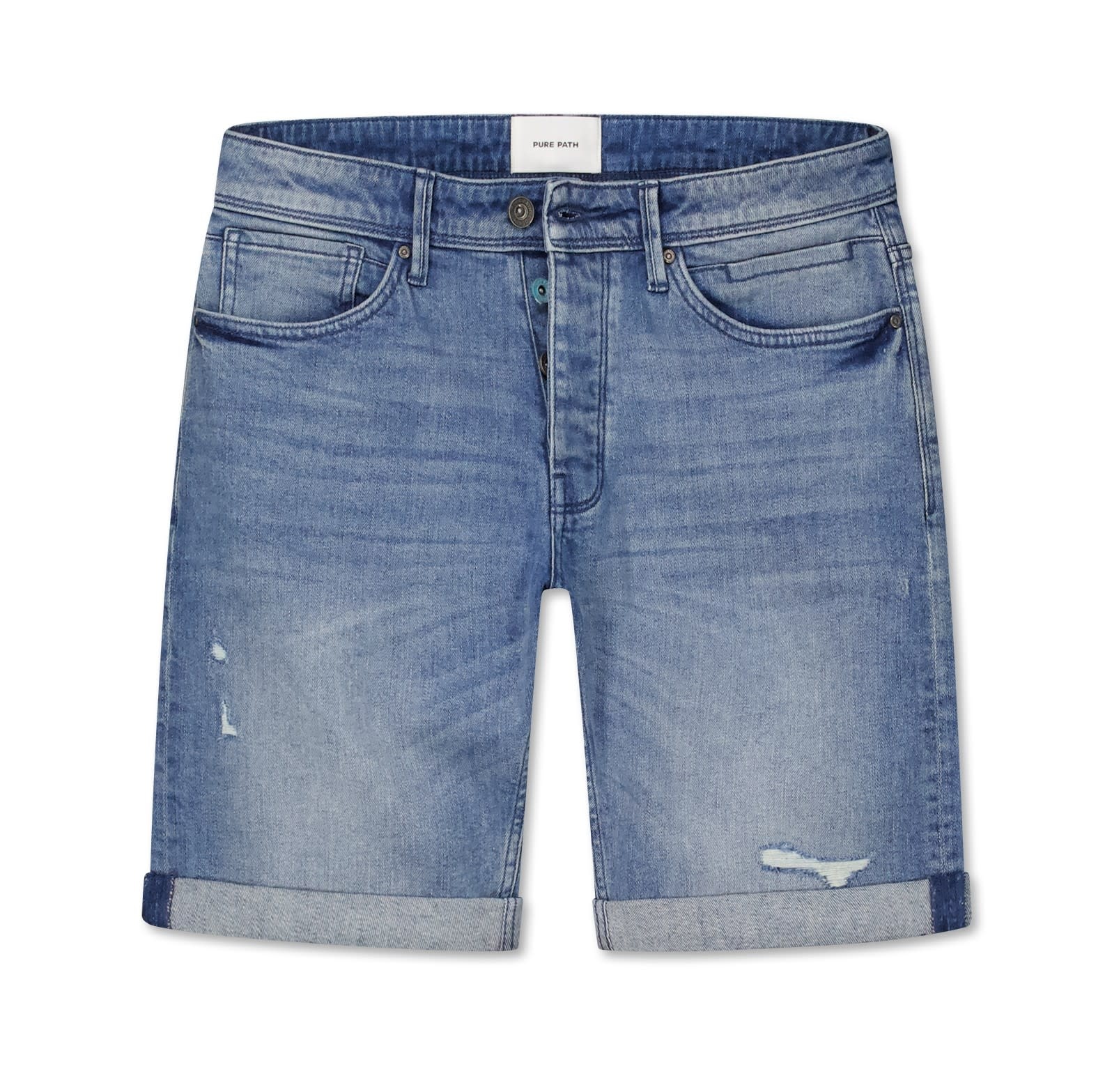 Pure Path The Miles W1622 Denim Short Mid Blue