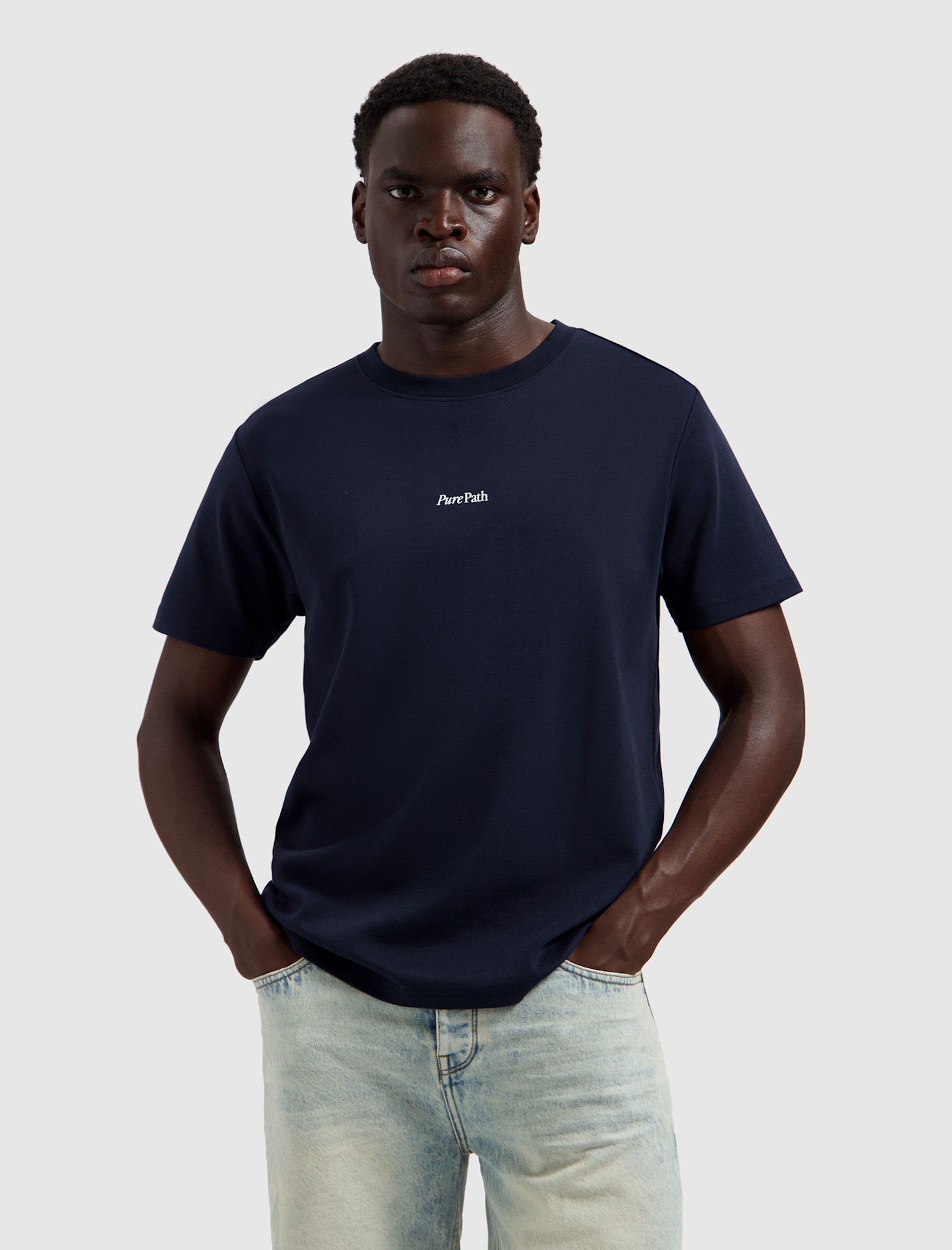 Pure Path 26010116 Trio Of Flowers Tee Dark Navy