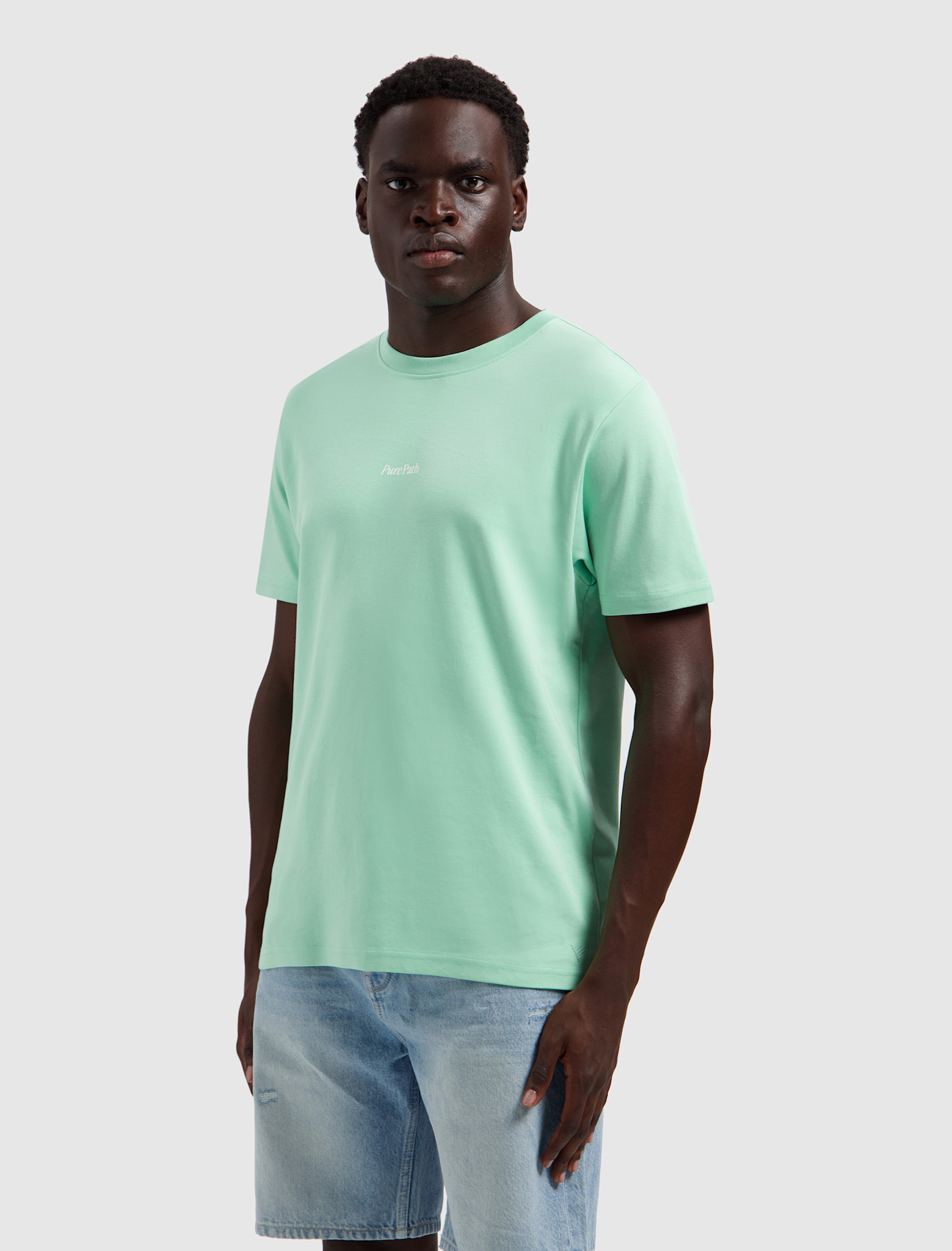 Pure Path 26010116 Trio Of Flowers Tee Mint