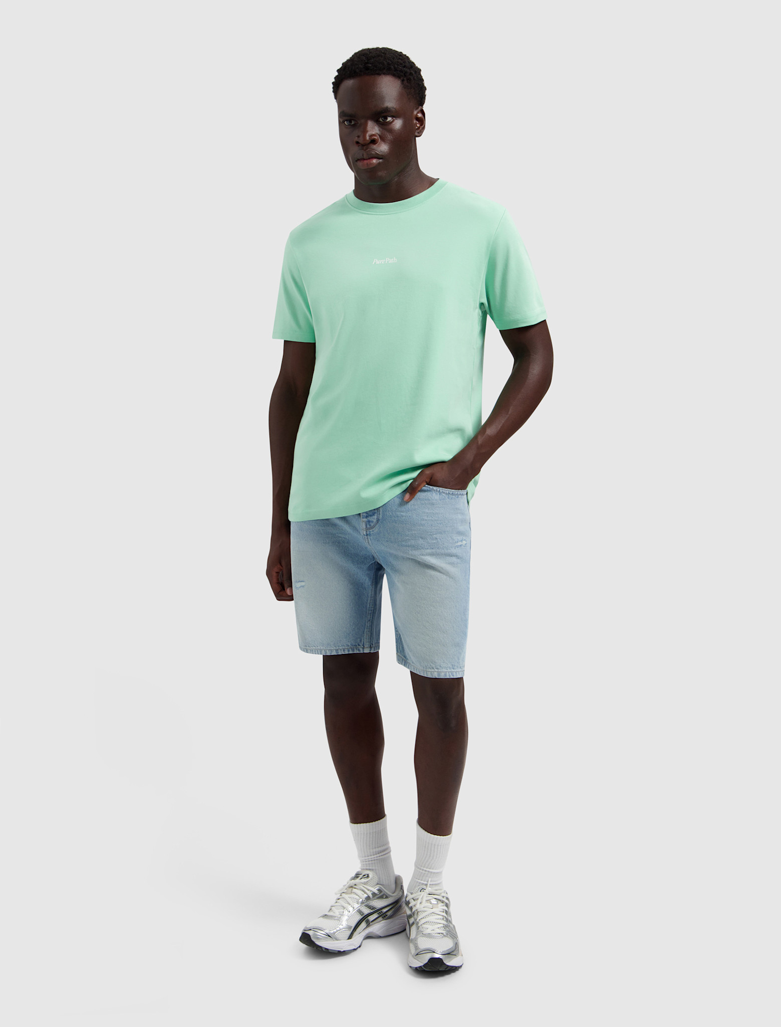 Pure Path 26010116 Trio Of Flowers Tee Mint