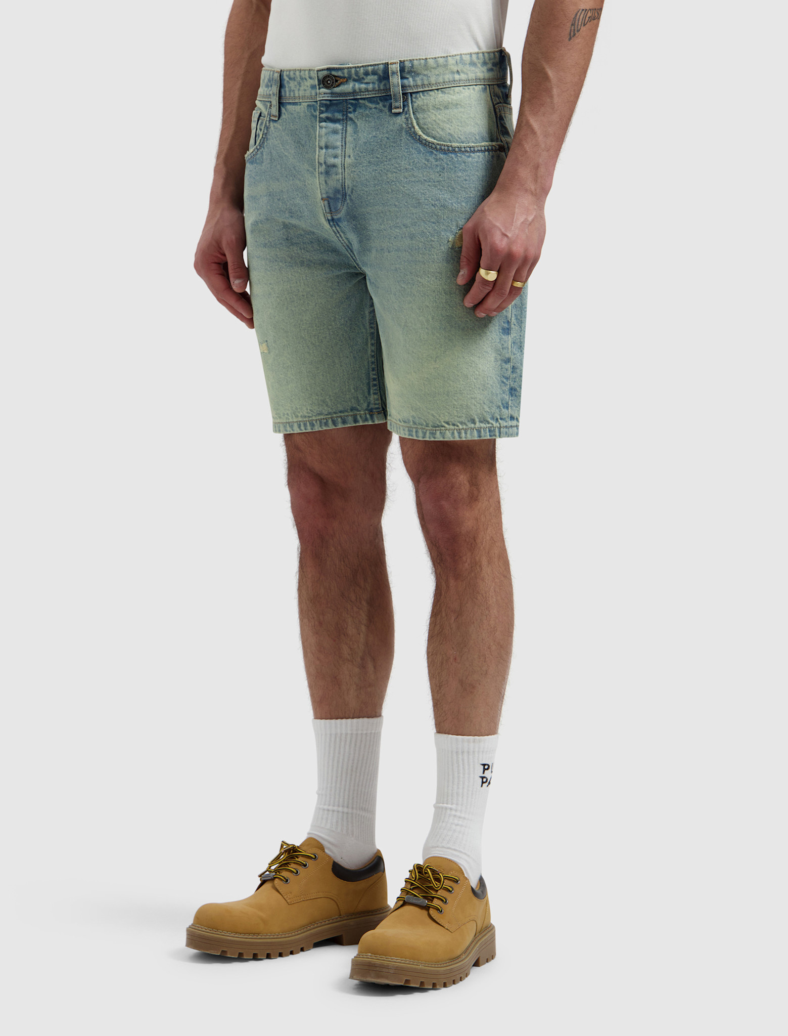 Pure Path The Owen W1654 Denim Short Green Blue