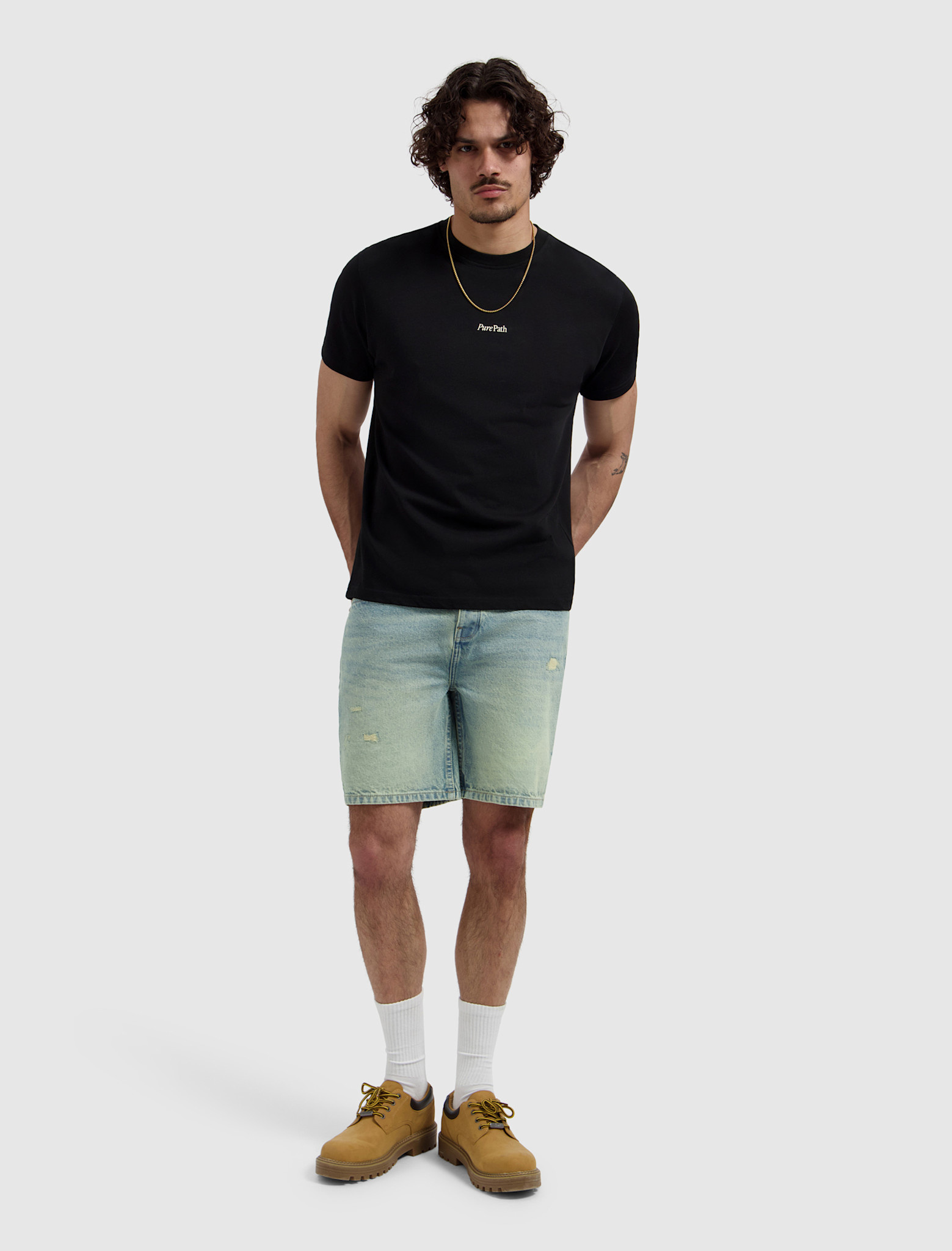 Pure Path The Owen W1654 Denim Short Green Blue