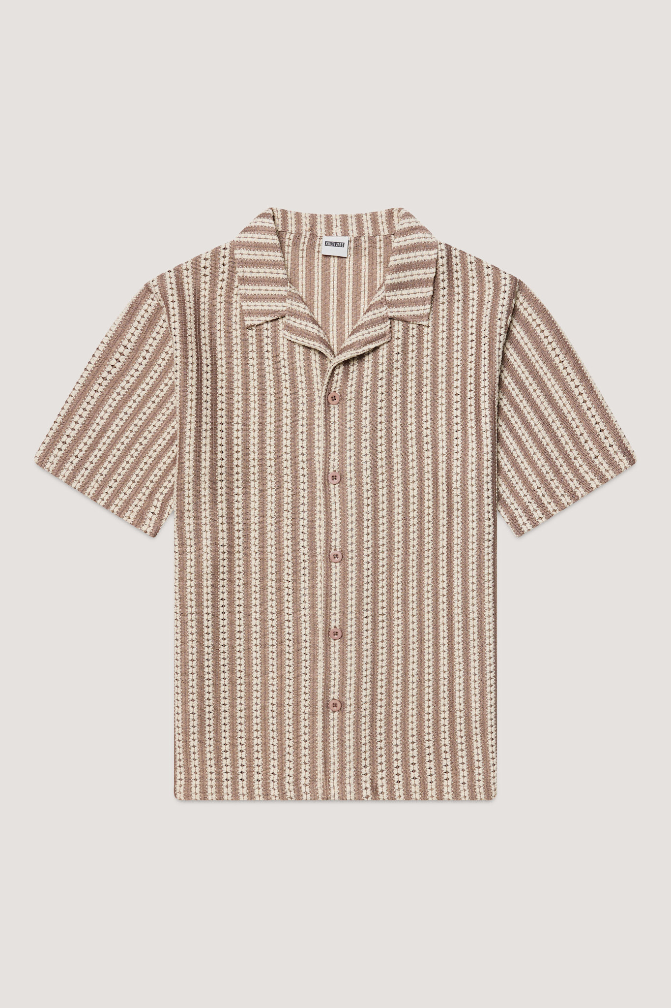 Kultivate Crochet Shirt Whitecap Gray