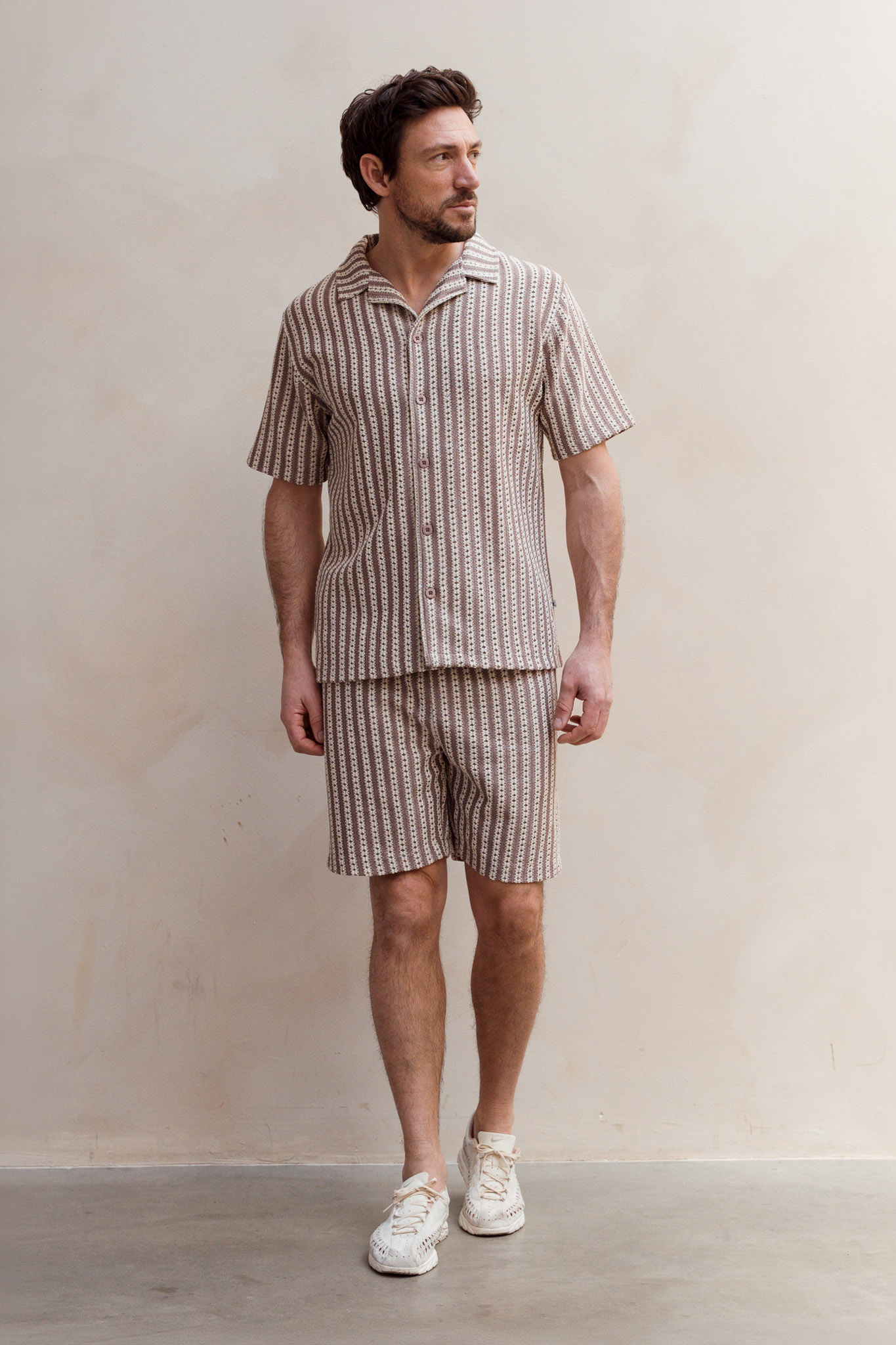 Kultivate Crochet Shirt Whitecap Gray