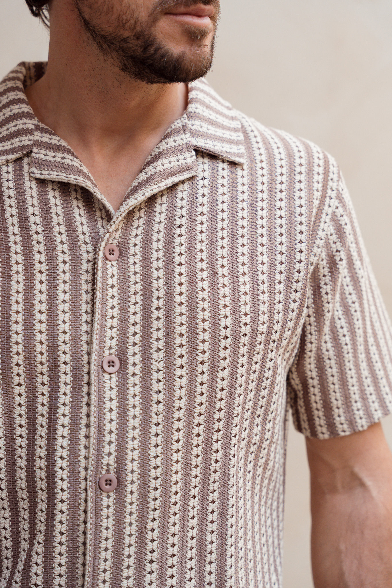 Kultivate Crochet Shirt Whitecap Gray