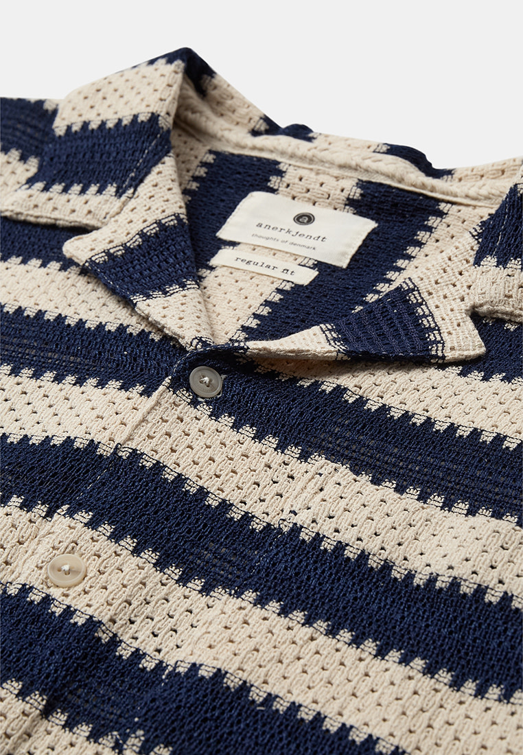 Anerkjendt 902263 Leander Stripe Lace S/S Shirt Tofu