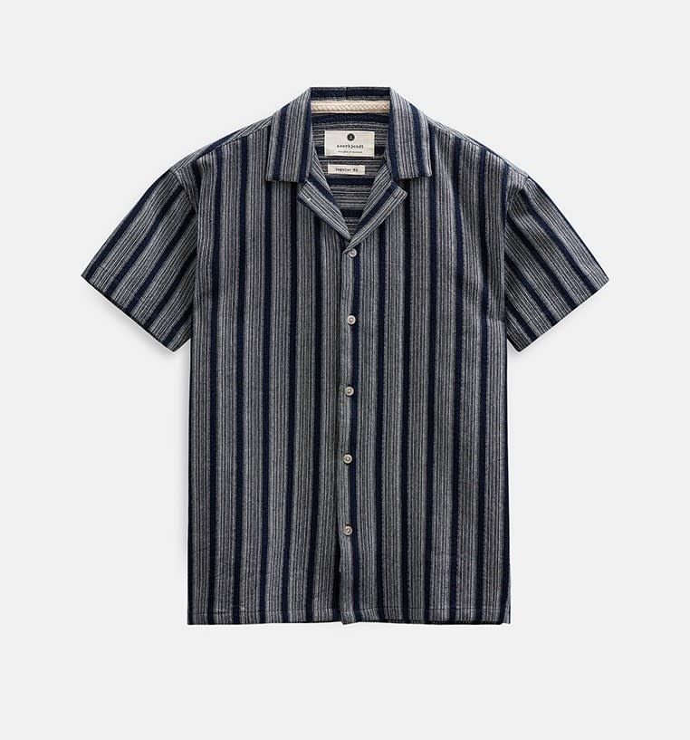 Anerkjendt 902264 Leander Dobby Stripe S/S Shirt Sky Captain