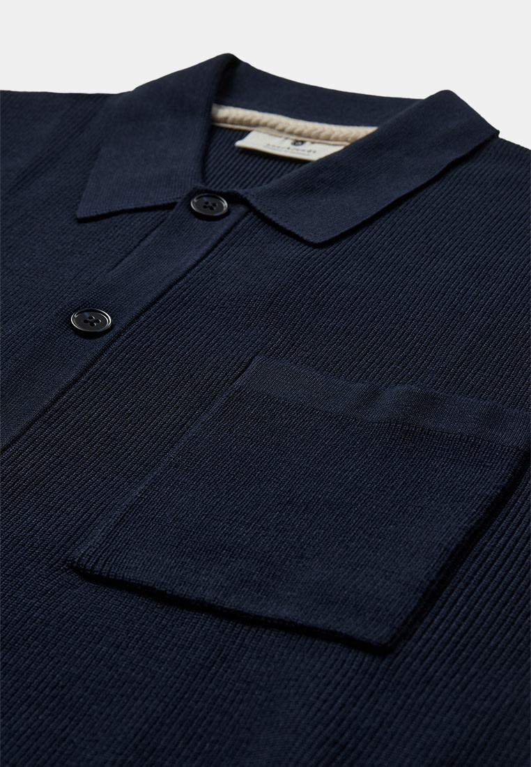 Anerkjendt Vilhelm Needle Rib Knitted Shirt 902192 Sky Captain