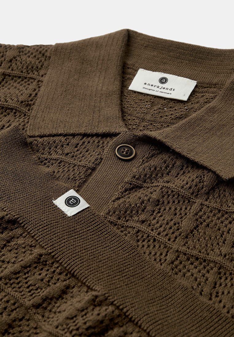 Anerkjendt Samuel Cardigan Knit 902341 Teak Brown