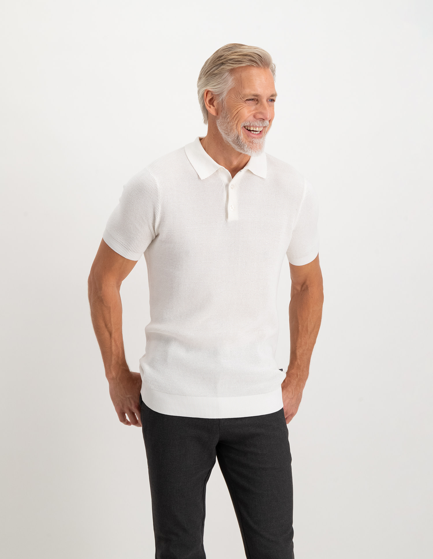 Saint Steve Sietse Knitted Polo White