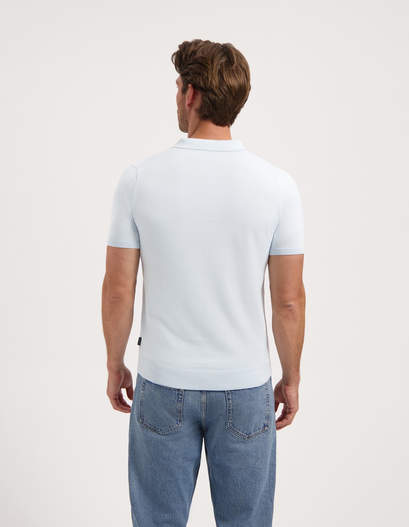 Saint Steve Chris Knitted Polo Misty Blue