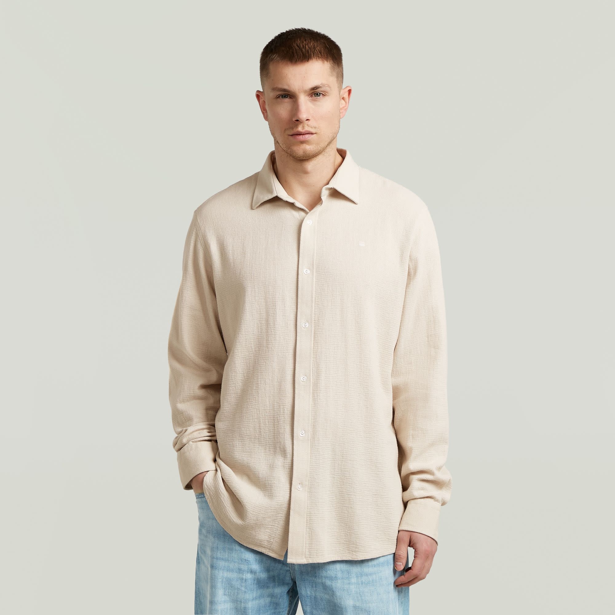 G-Star Clean Regular Shirt L/S Whitebait