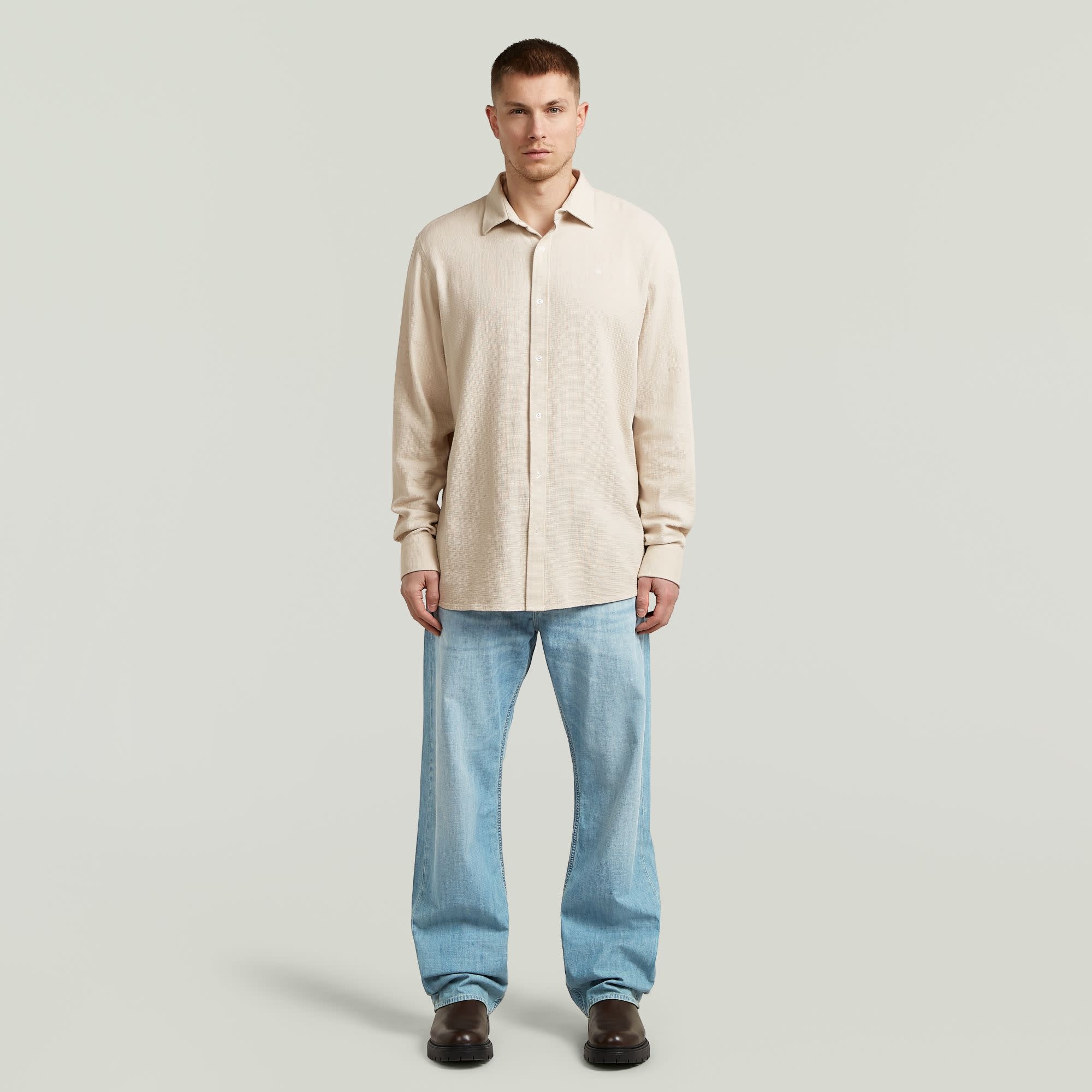 G-Star Clean Regular Shirt L/S Whitebait