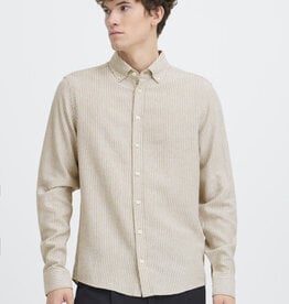 Casual Friday Hanes L/S Striped Linen Mix Shirt 170510 Silver Sage