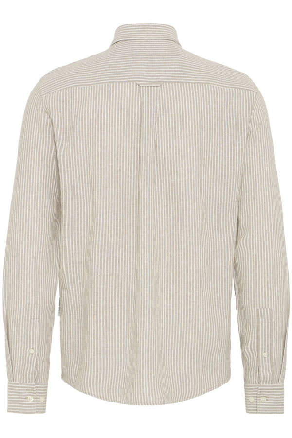 Casual Friday Hanes L/S Striped Linen Mix Shirt 170510 Silver Sage
