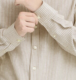 Casual Friday Hanes L/S Striped Linen Mix Shirt 170510 Silver Sage