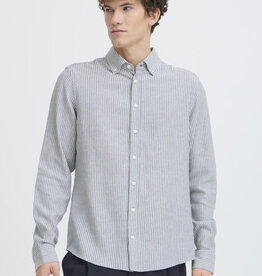 Casual Friday 20506123 Hanes L/S Striped Linen Mix Shirt 1840281 Bearing Sea