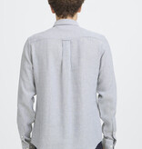 Casual Friday Hanes L/S Striped Linen Mix Shirt 1840281 Bearing Sea