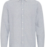 Casual Friday Hanes L/S Striped Linen Mix Shirt 1840281 Bearing Sea