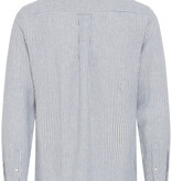 Casual Friday Hanes L/S Striped Linen Mix Shirt 1840281 Bearing Sea