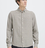 Casual Friday 20506123 Hanes L/S Striped Linen Mix Shirt 1908101 Major Brown