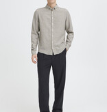 Casual Friday 20506123 Hanes L/S Striped Linen Mix Shirt 1908101 Major Brown