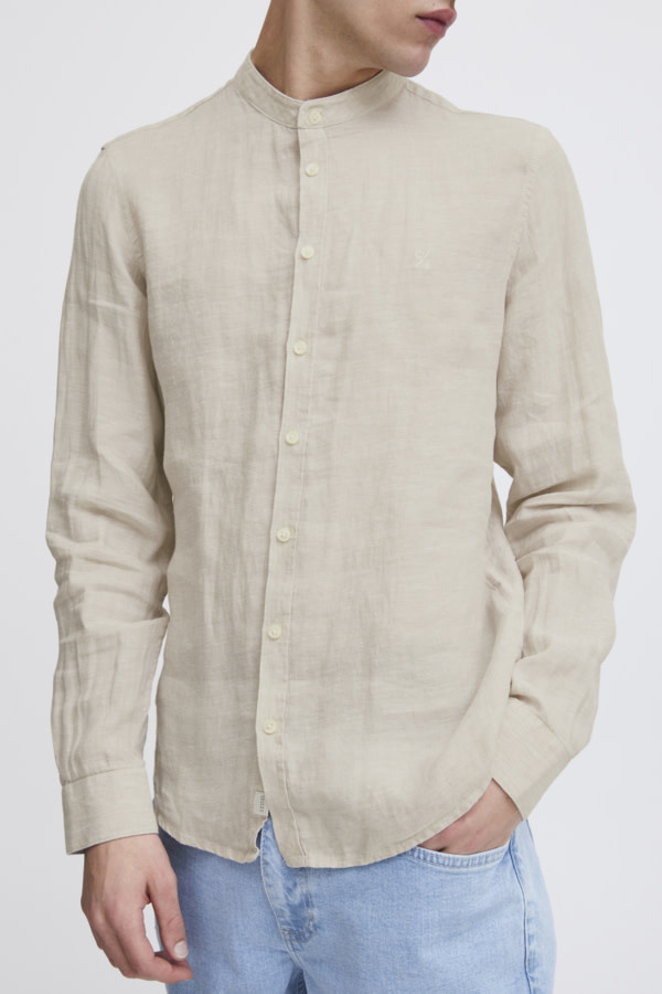 Casual Friday 20504334 Anton L/S Linen Mix Mao 154503 Chateau Gray Melange