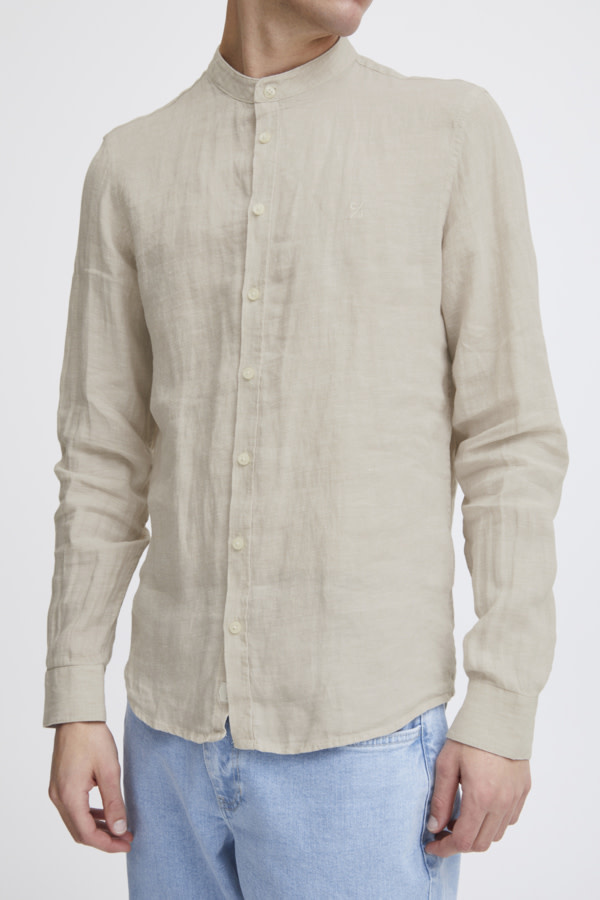 Casual Friday 20504334 Anton L/S Linen Mix Mao 154503 Chateau Gray Melange