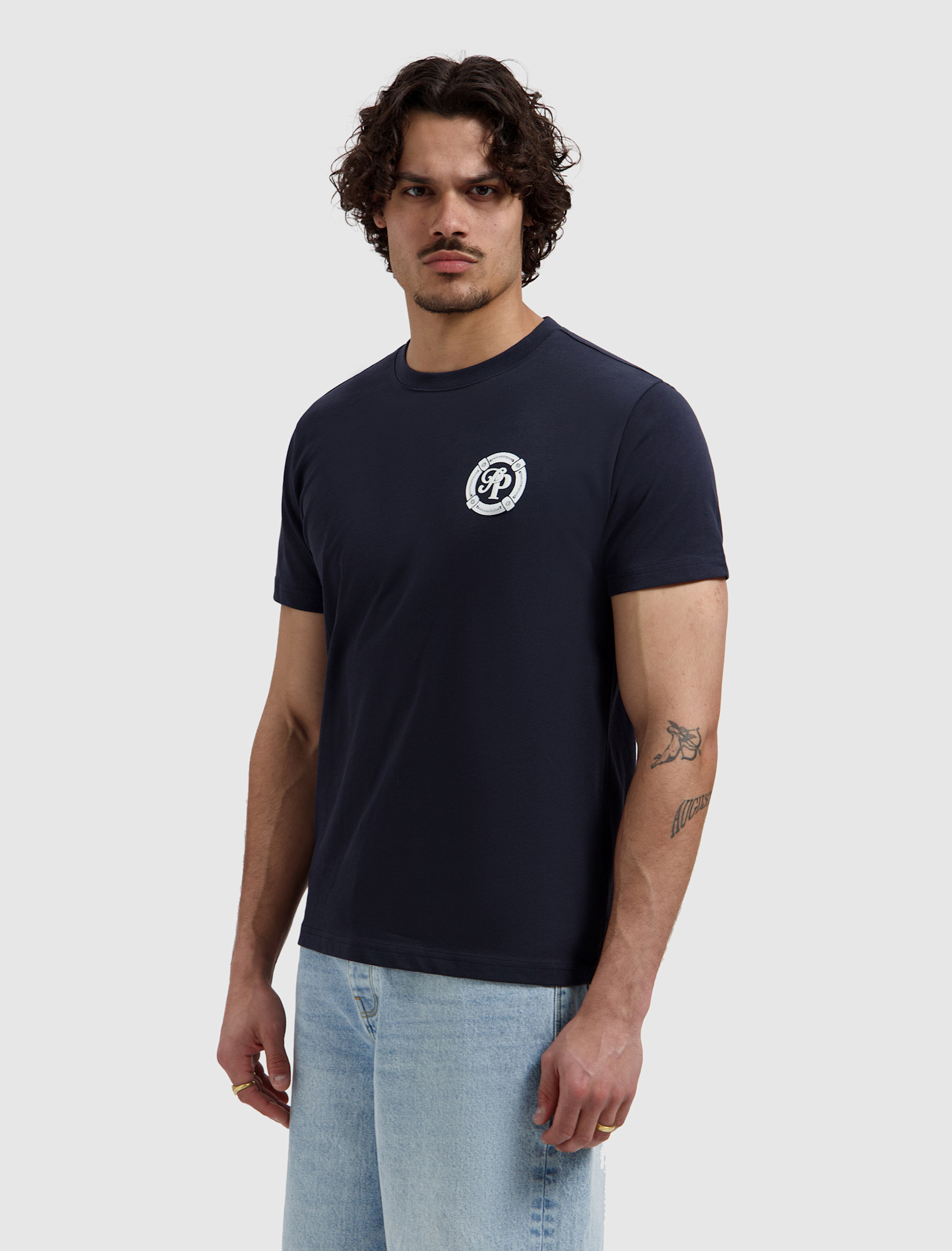 Pure Path 26020101 Buoy Initials Tee Dark Navy