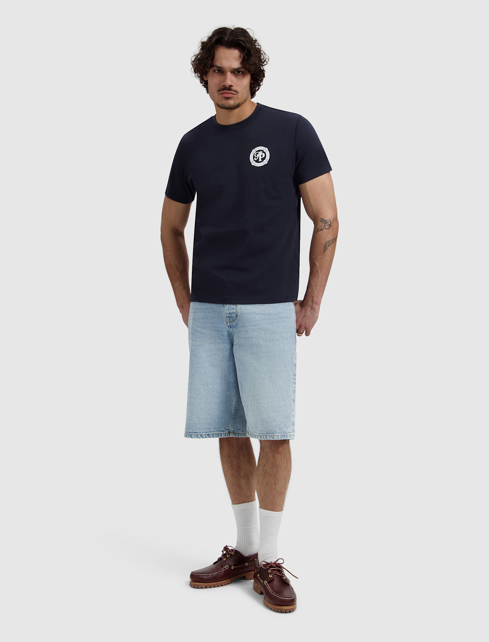 Pure Path 26020101 Buoy Initials Tee Dark Navy