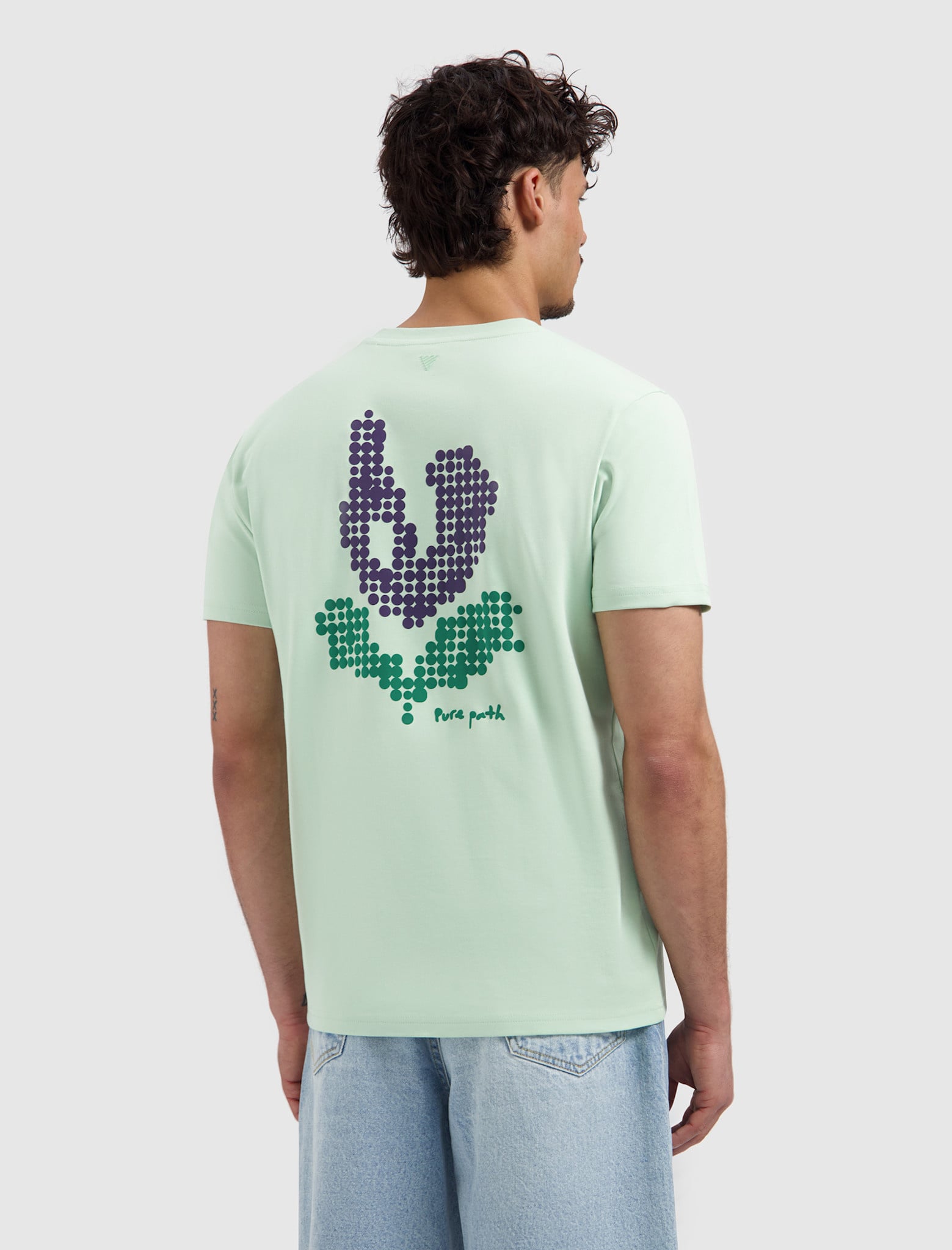 Pure Path 26020106 Pixel Flower Tee Light Green