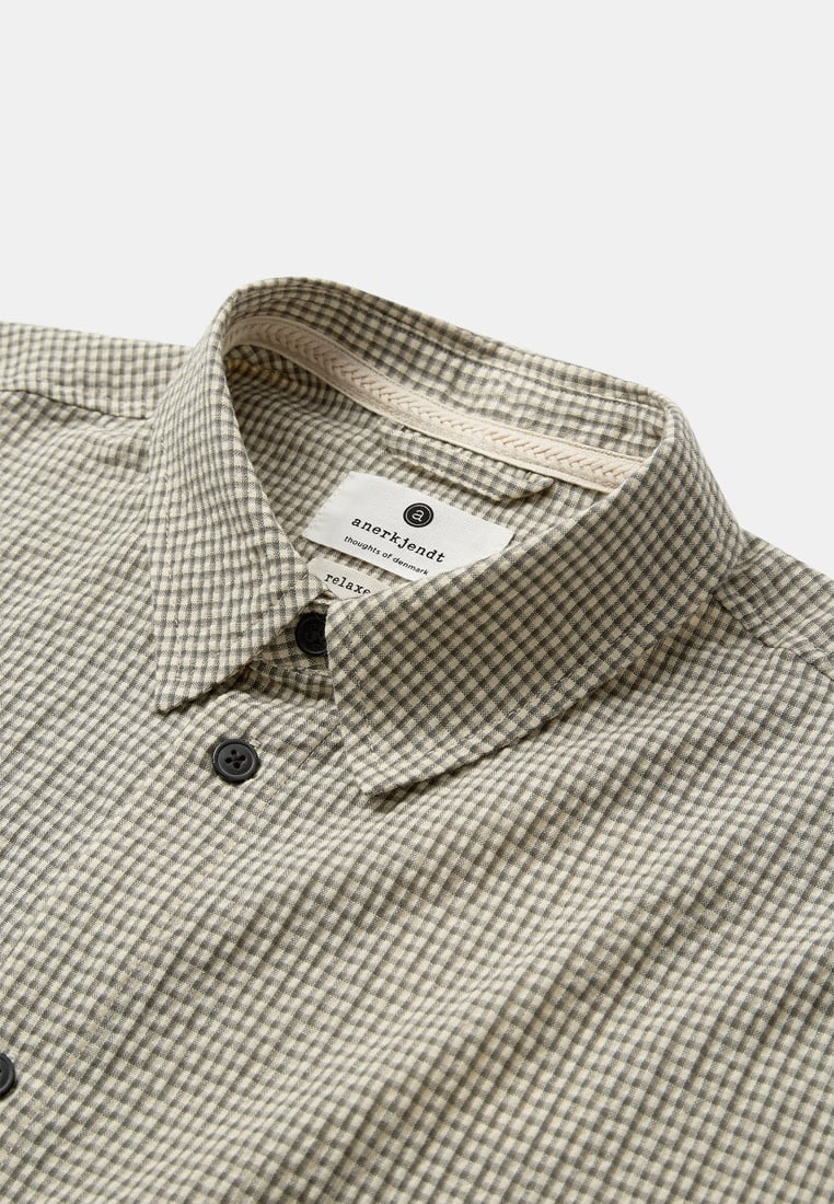Anerkjendt 902474 Otto Check SS Shirt 4084 Forest Night