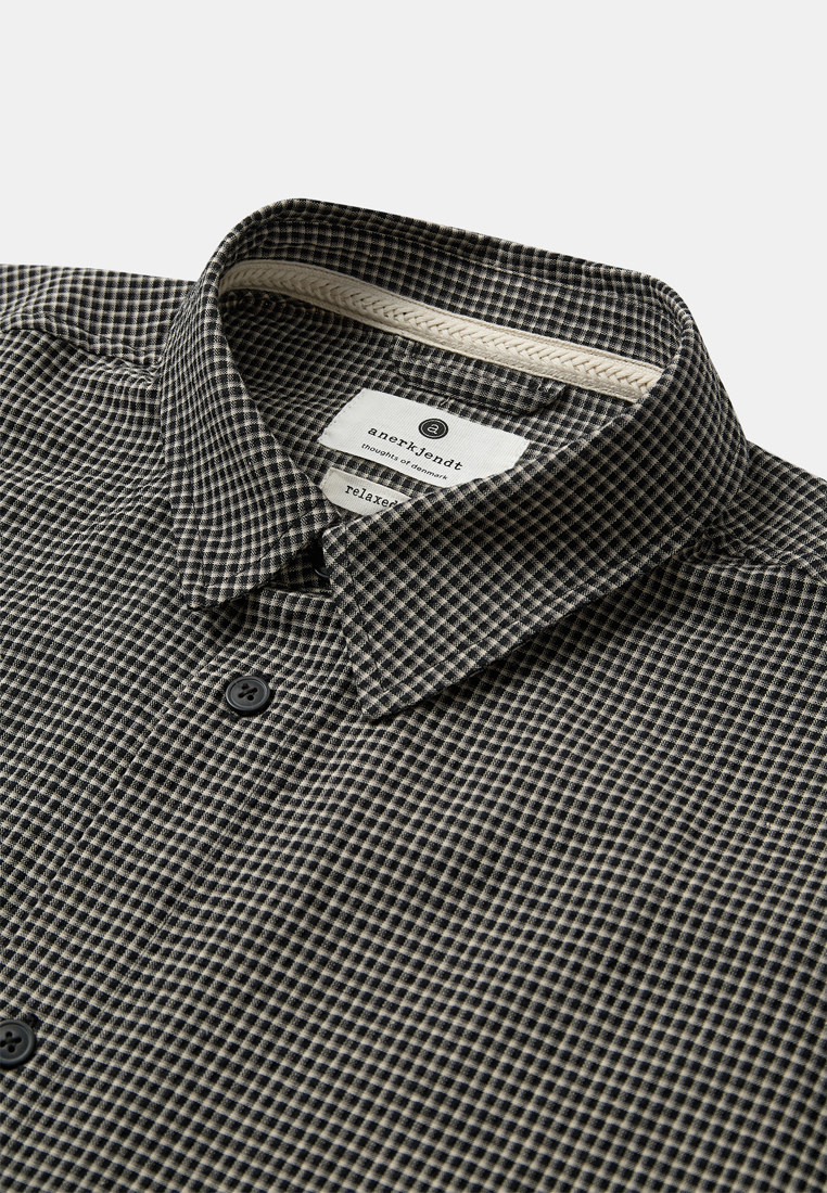 Anerkjendt 902474 Otto Check SS Shirt 0000 Caviar