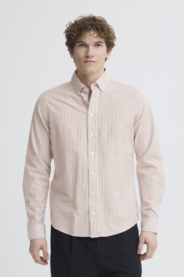 Casual Friday 20506333 Lille Oxford Stripe Shirt 8890 Wine Red