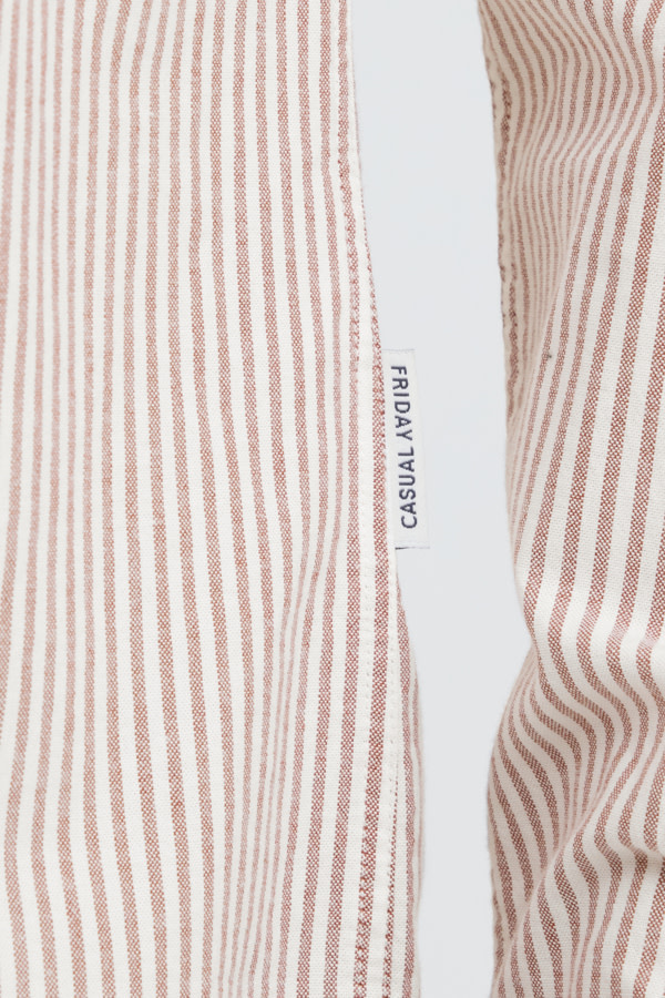 Casual Friday 20506333 Lille Oxford Stripe Shirt 8890 Wine Red