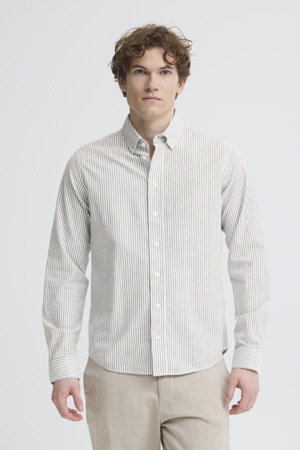 Casual Friday 20506333 Lille Oxford Stripe Shirt 8892 After Midnight Blue