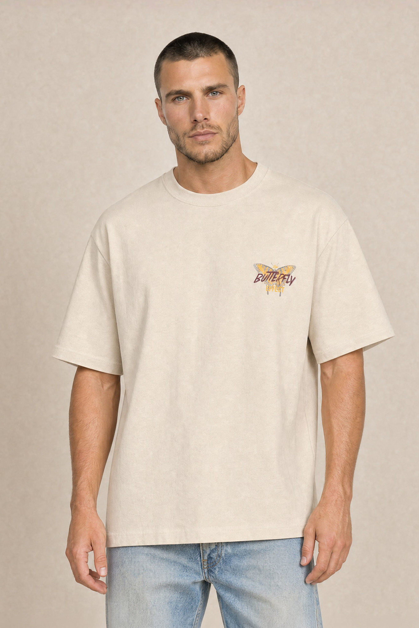 Kultivate Luxury Effect Tee Summer Sand
