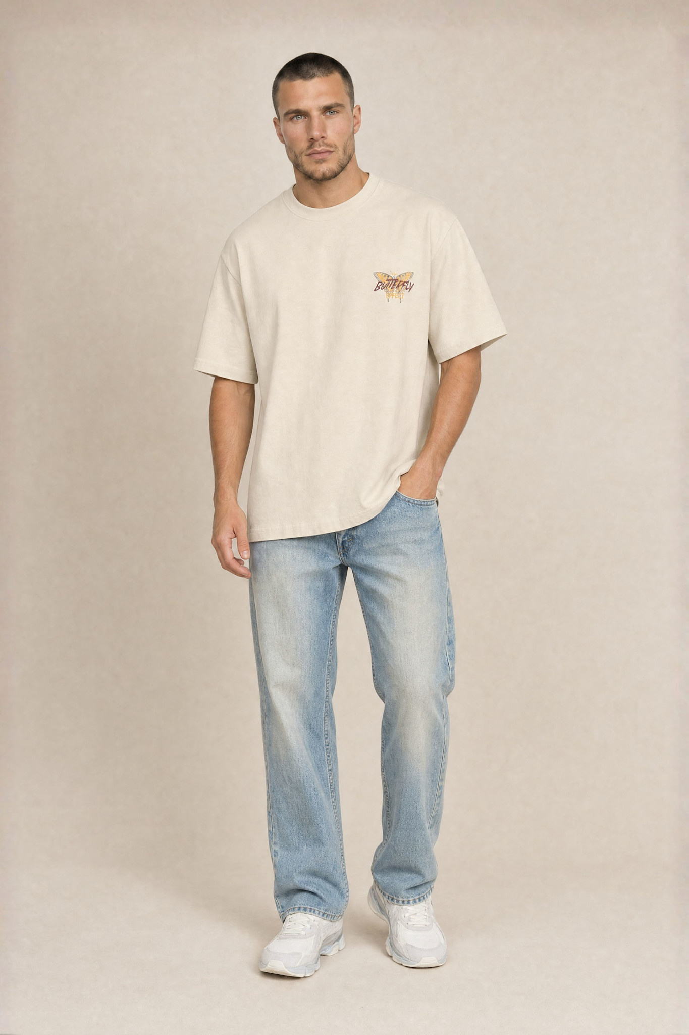 Kultivate Luxury Effect Tee Summer Sand