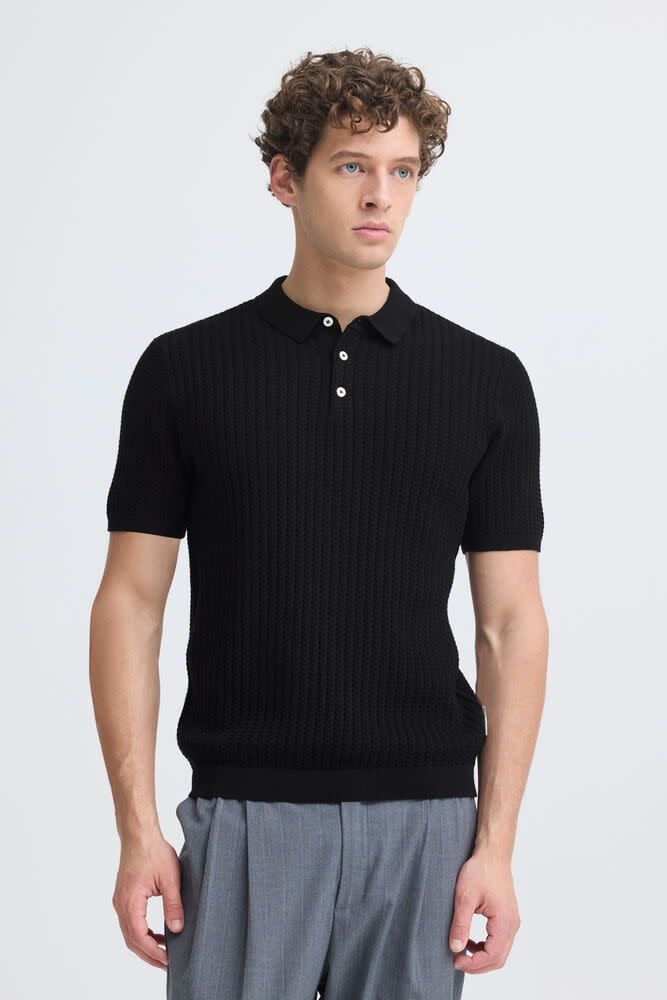 Casual Friday Casual Friday 20505091 Karl Structured Knit Polo 193911 Black