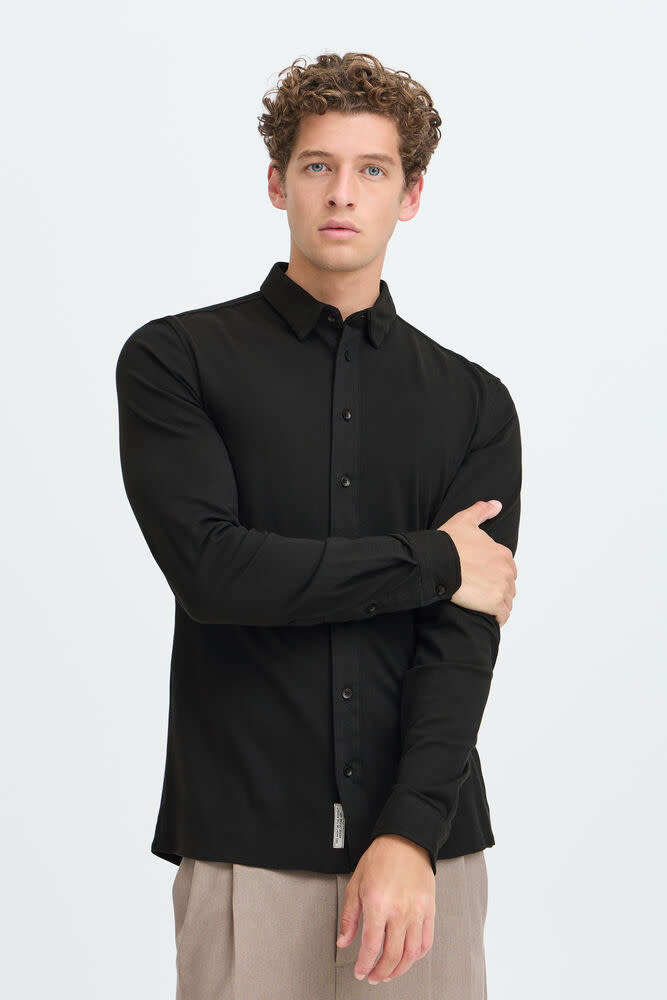 Casual Friday Casual Friday 20505281 Arthur L/S Jersey Piquet Shirt 193911 Black