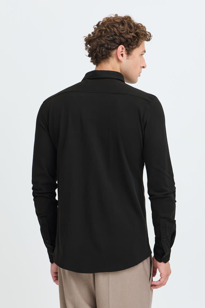Casual Friday Casual Friday 20505281 Arthur L/S Jersey Piquet Shirt 193911 Black