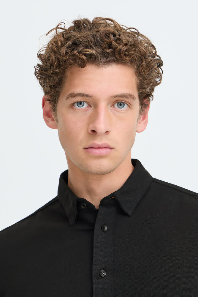Casual Friday Casual Friday 20505281 Arthur L/S Jersey Piquet Shirt 193911 Black